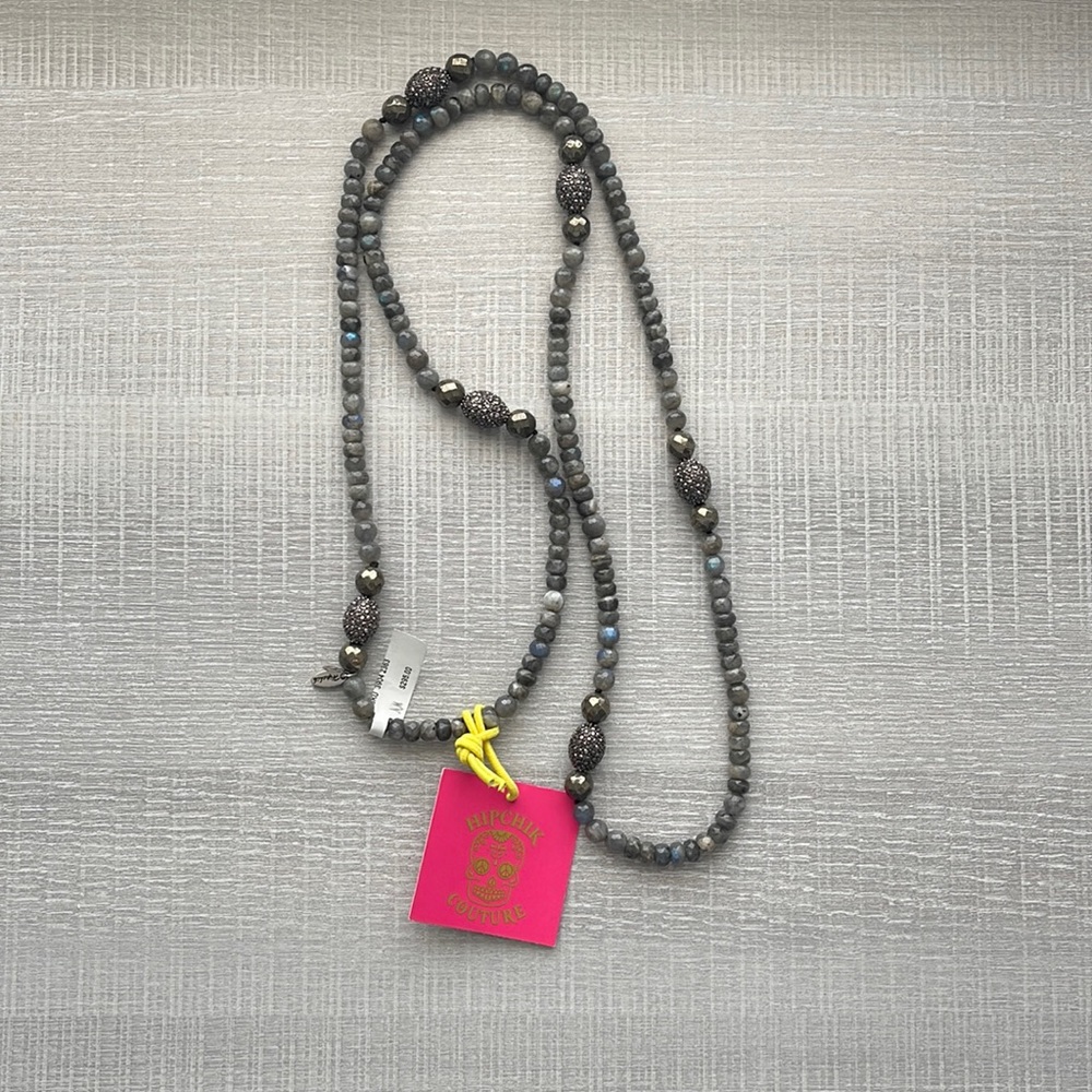 NWT - Hipchik Couture Lavana Gray Necklace